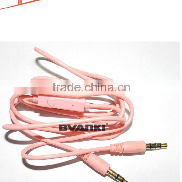 2016 new premium Wholesale China flat wire 3.5mm electrical audio Aux cable with mic bulk buy from china free samples