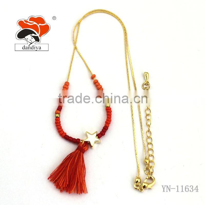 Women Necklace Factory Price New Design India Style Heart Tassel For Party Jewelry