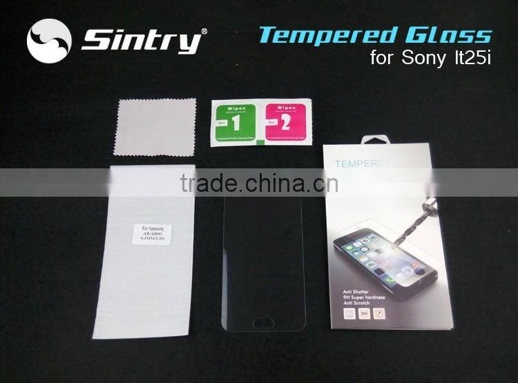 Perfect fit Mobile tempered glass Full Screen Cover screen tempered glass screen protector for Sony lt25i