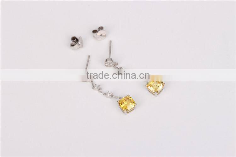simple design handmade crystal earrings zirconia silver