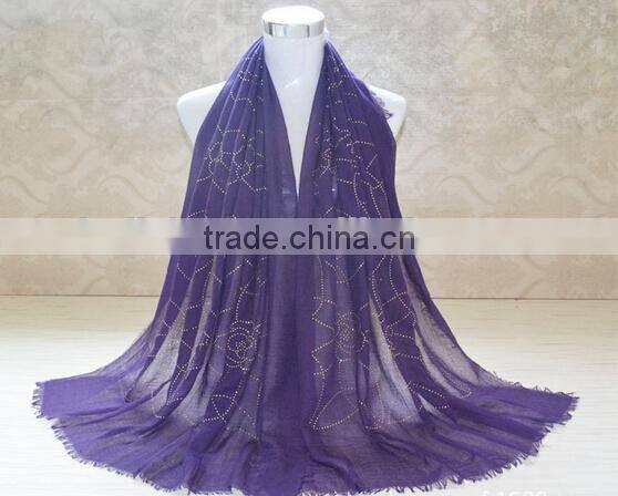 Cutom Beaded Flower Pattern Muslim Khimar Hijab