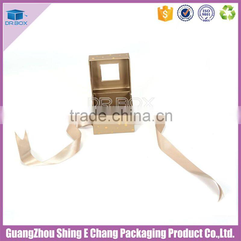 High quality factory manufacter paper gift packaging box with window/ribbon