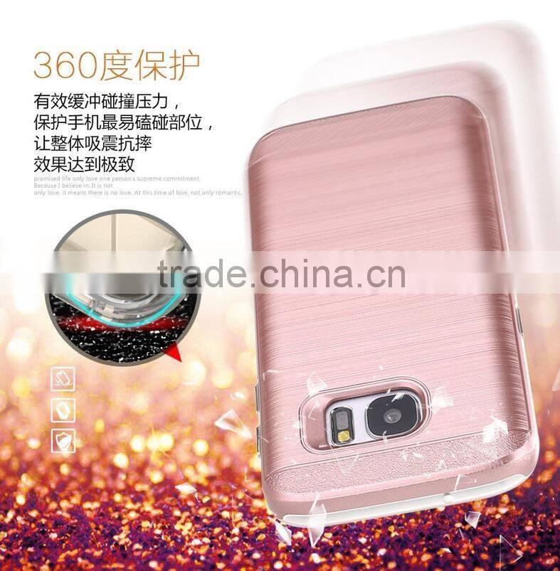 Luxury Hair Line PC Matte Texture TPU ShockProof Phone Case For Samsung S7 Cover case