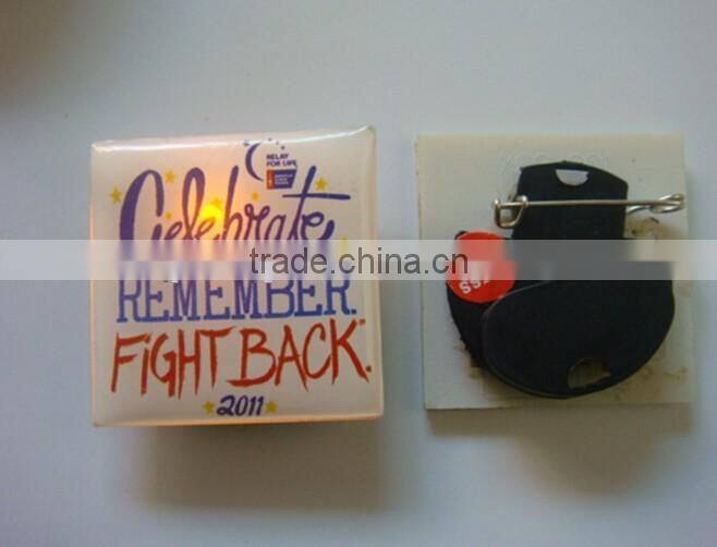 commercial light led flashing lapel pins give away badge gifts