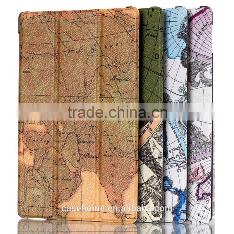 Map smart leather case for amazon new fire HD10 2015, new fire HD10 smart cover