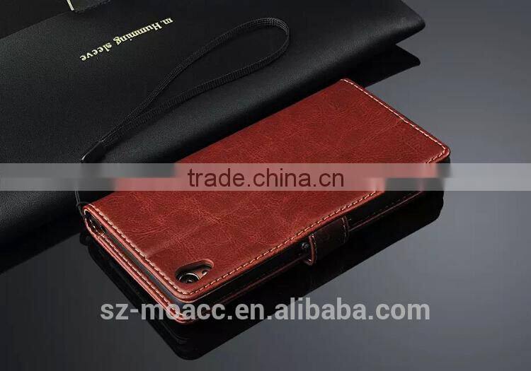 Hot selling Flip leather wallet case cover for sony xperia z3