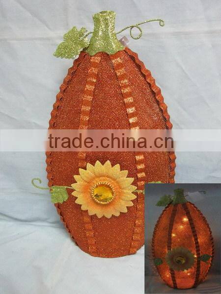 metal harvest pumpkin w/LED decoration craft supplies