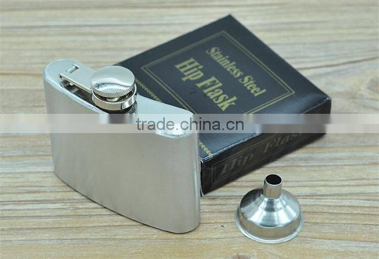 4oz Stainless Steel Liquor wine Flask with Hinged Screw-On Cap DHL Freeshipping