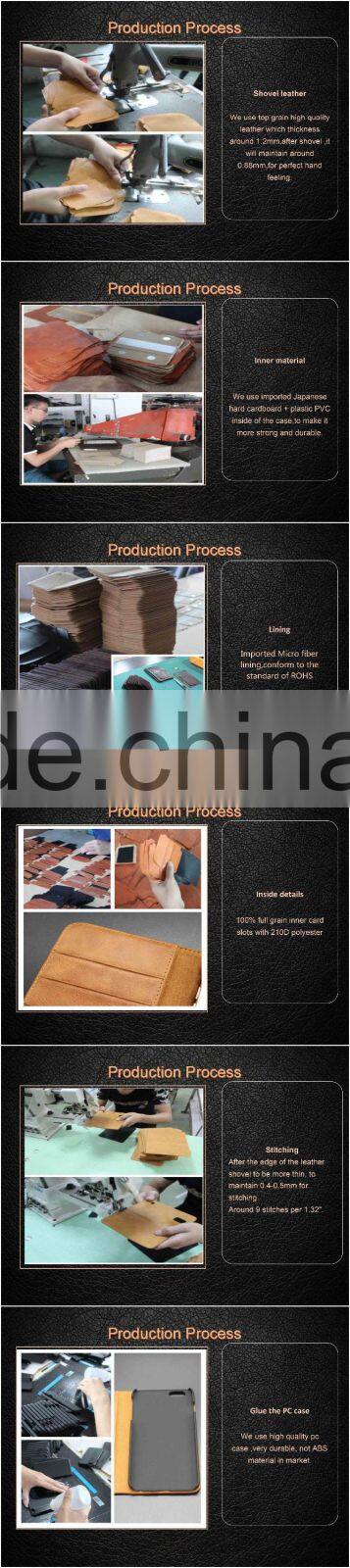 Cow leather case for iphone 6S with PC shell with card slots genuine leather black mobile phones accessories for iphone 6 case