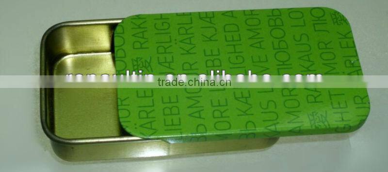 Mint Tin Boxes, Sliding Function, Made of Food Grade Tinplate Material, CMYK Printing