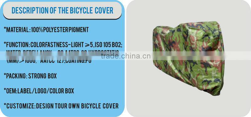 Polyester waterproof bicycle cover made in china