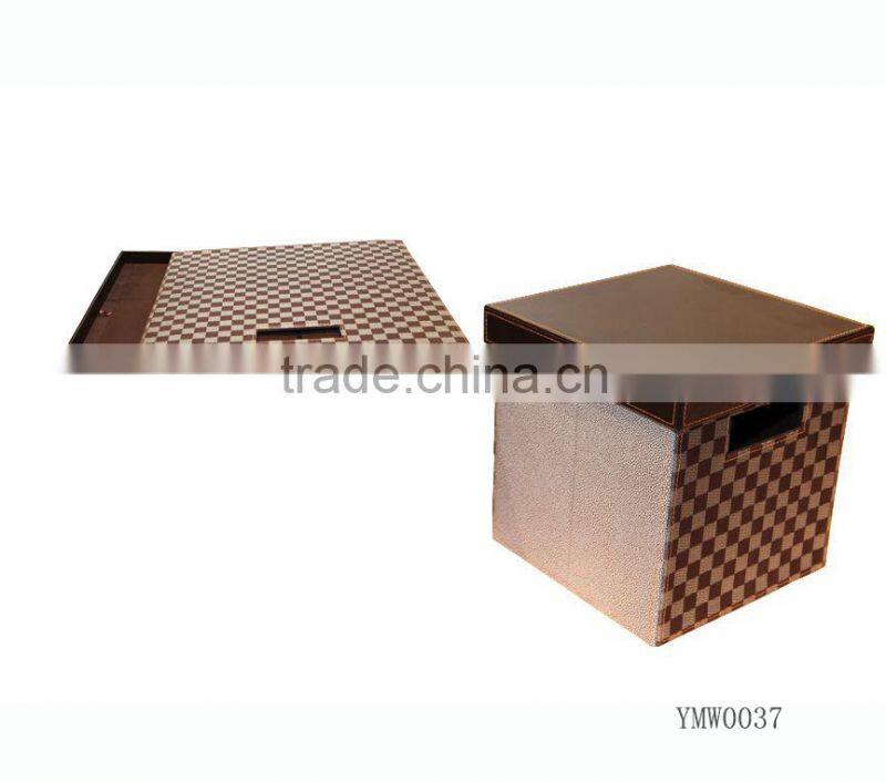 PU Leather Square Storage Box for Home or Hotel Supplies