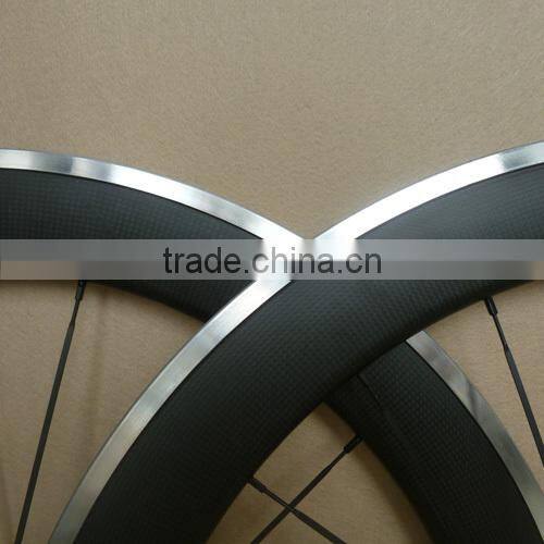 23mm width carbon alloy wheels clincher 60mm depth Aluminum braking surface carbon wheels