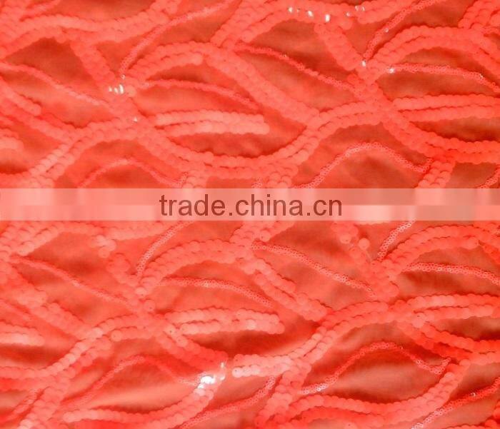 2015 fashionable sequin spangle embroidery fabrics