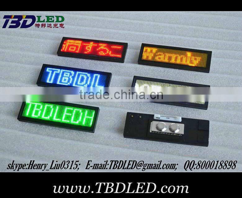 (Direct Manufacturer) LED name card Badge,SMD led displays,led mini board ,led running messge displays48x12 pixel