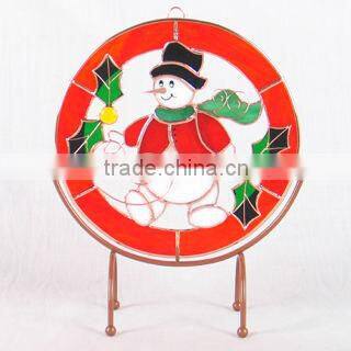 MX040051 tiffany style holiday gift stained glass candle holder for christmas decoration