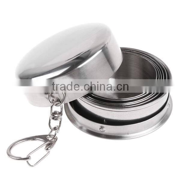 outdoor camping portable retractable stainless steel folding drinking cup