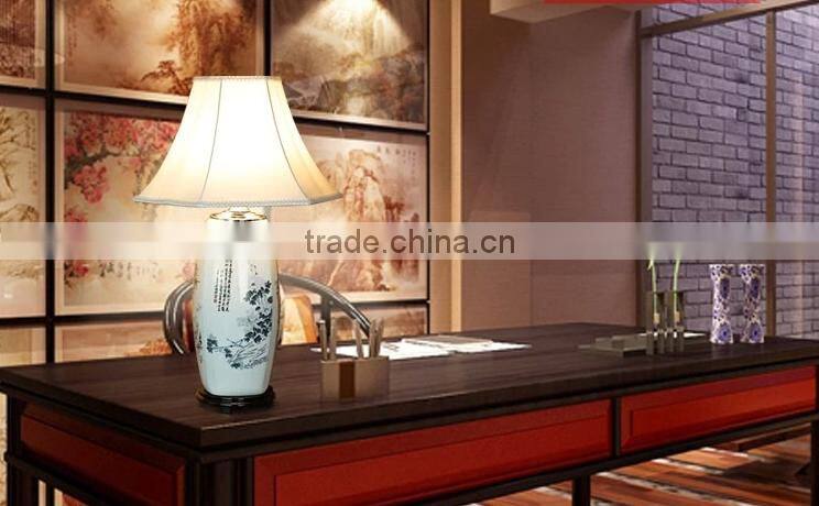 Hand made flower Chinese style vase table lamps for living room