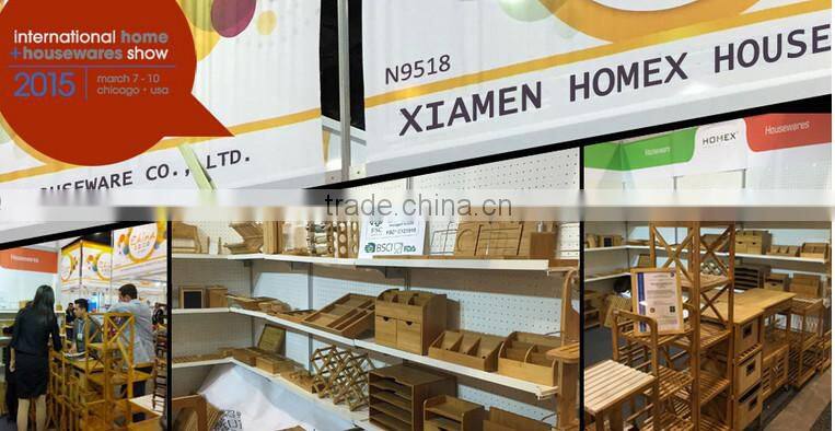 Bamboo desktop organizer office supply organizer caddy Homex-BSCI Factory