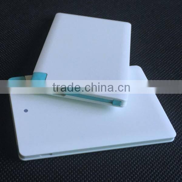 2015 Hot selling usb charge cable power bank thin credit card power bank portable universal power bank CE FCC ROHS