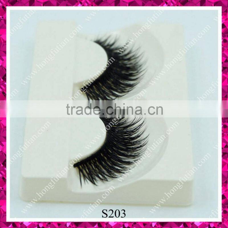 Fashion new false eyelash hand made synthetic double layer premiun lashes supplier