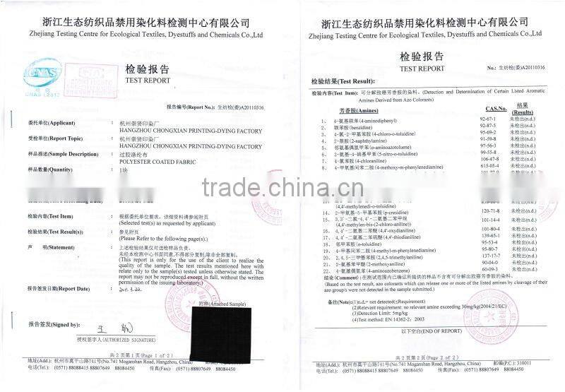 210T Polyester Taffeta With Silver coating