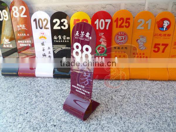 Customized printed Acrylic Table numbers for restaurant