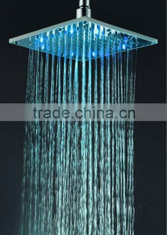 Bathroom LED Shower Copper Bathroom Top Square Rain Shower Heads S-D02