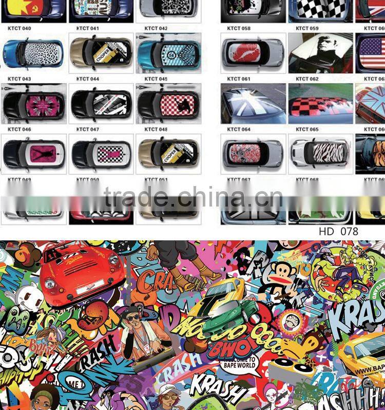 HD-074 1.52x30M 5x98FT Printed Bomb Sticker Wrap Car Stickers