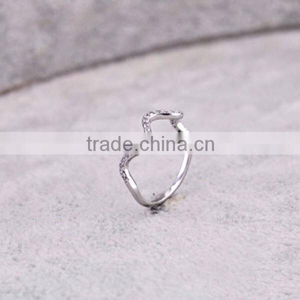 Silver Jewelry Wave Ring Birthday Gift For Women