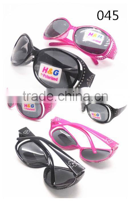 2015 Wholesales Plastic Polarized Kids Sunglasses With Plating Diamonds