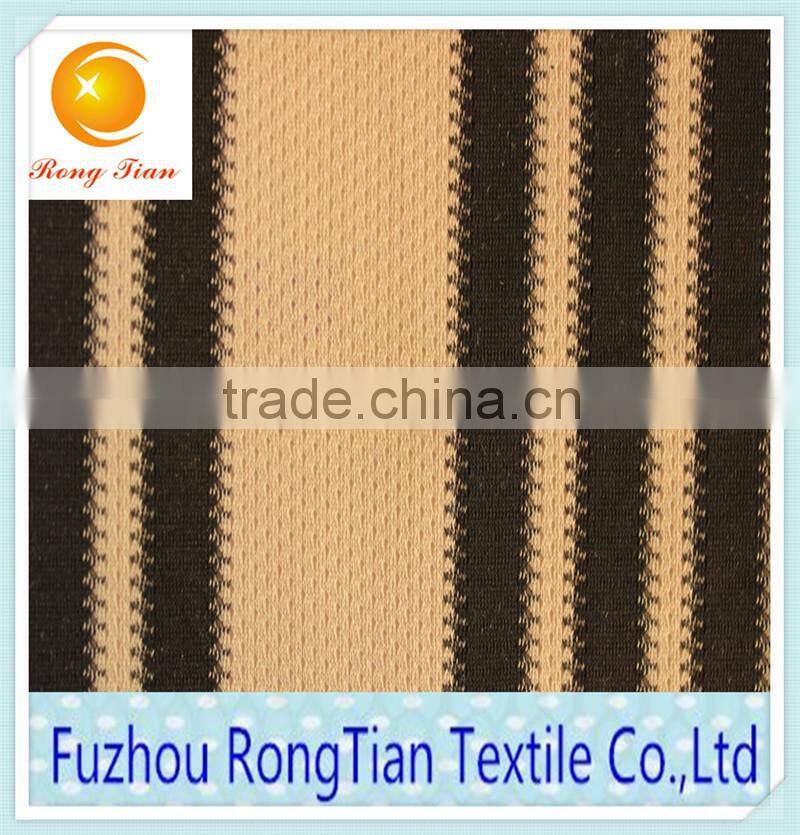 High quality polyester black and yellow two colored stripe fabric