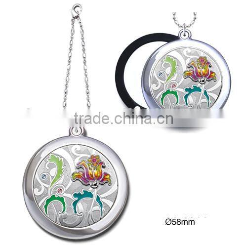 unique design folded makeup mirror shine crystal pocket mirror decorative craft