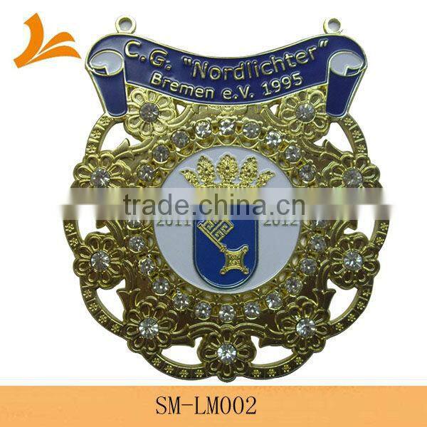 SM-LM007 decorative color filled metal medallions