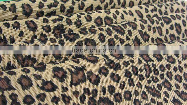 black coffee Leopard pattern mesh shiny mesh Spandex nylon clothes