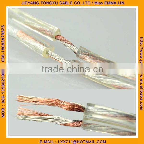 transparent braided twist speaker wire