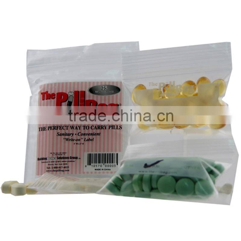 printing LDPE pharmacy plastic packing bag with zipper/zip lock bag for pills,jelly beans/medical ziplock bag