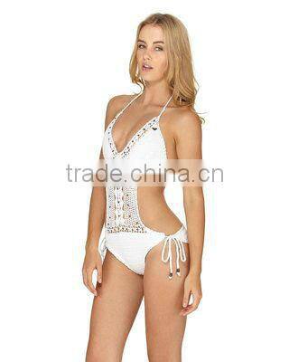 black extreme crochet monokini swimwear
