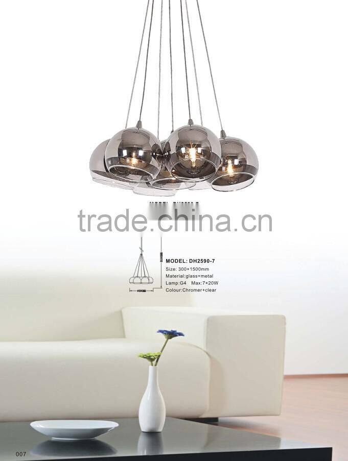 Zhongshan Restaurant chandelier simple style G4 modern glass home interior decor pendant lighting Ball hanging Pendant Lamp