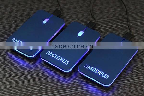 Flat LED Light Up Wired Mouse