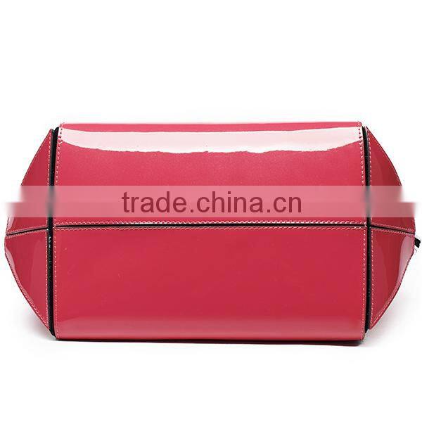 Ladies unique sexangle charm shape pink color candy handbags