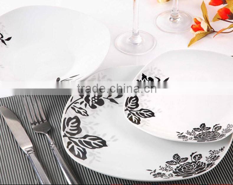 Square dinner set,good porcelain dinner set,stackable dinnerware set