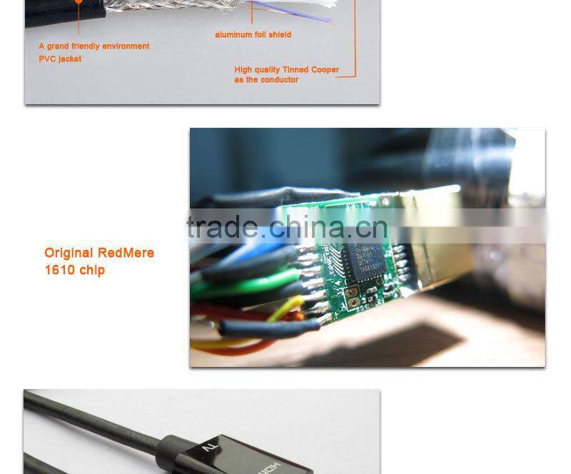 High performance 3FT 34AWG RedMere HDMI Cable with gold plated