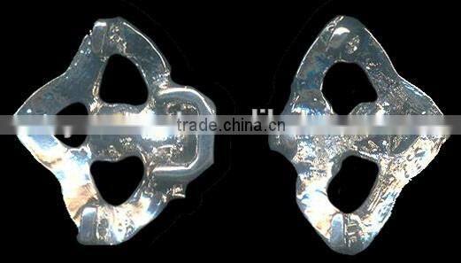 6MM 4MM 2MM Clear Cystal Rhinestone Wedding Garment Rhodium Metal Pair Buckle