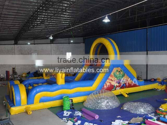 0.55mm PVC tarpaulin inflatable obstacle course for promotion
