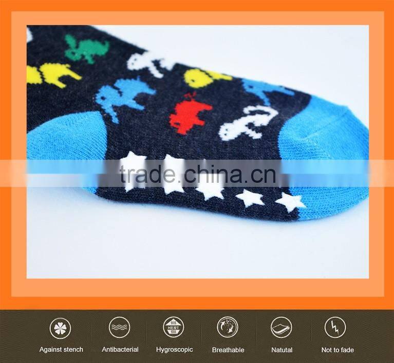 custom animal design cotton anti-slip cartoon boy tube socks