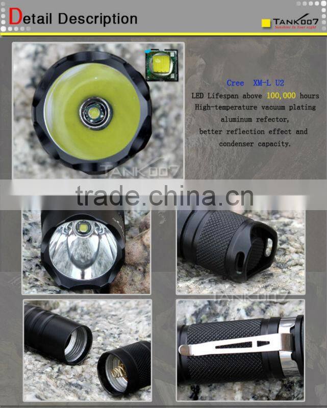 tank007 Tactical use 1000 lumens led torch for Military use led flashlight