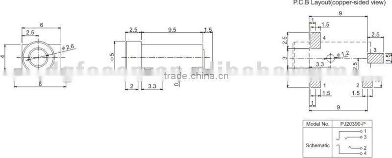 2.5 phone jack module number PJ20390