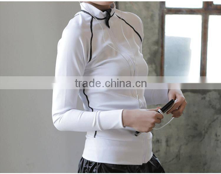 Sublimation Custom Full Zip Compression Hoodies, Sexy Sports Hoodies for Women