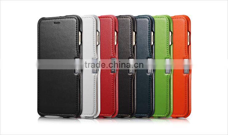Genuine leather flip wallet case for iPhone6 plus case